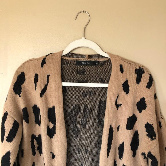 Zesica Open Front Leopard Cardigan - Picture 1 of 6